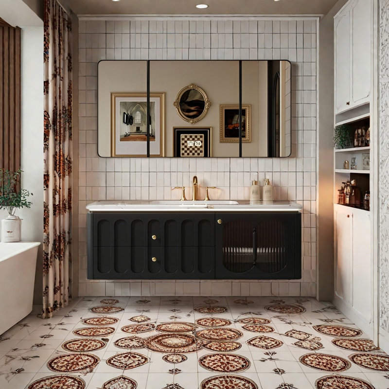 American modern style bathroom cabinet, 51"
