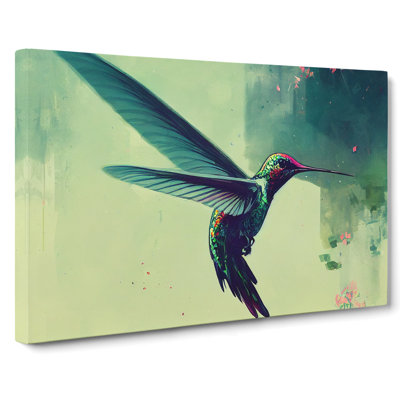 Hummingbird Art Painting Vol.3 Abstract - Wrapped Canvas