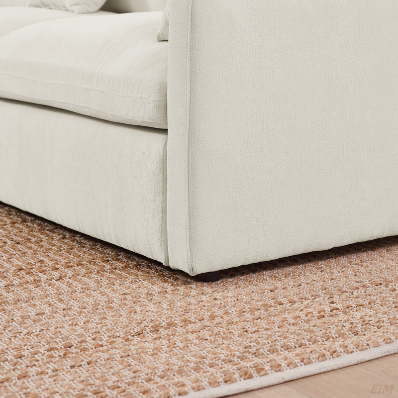 Canapé modulaire en L 6 places avec repose-pieds, 10 coussins, canapé rembourré surdimensionné avec coussin de duvet rembourré amovible pour le salon (modulaire)