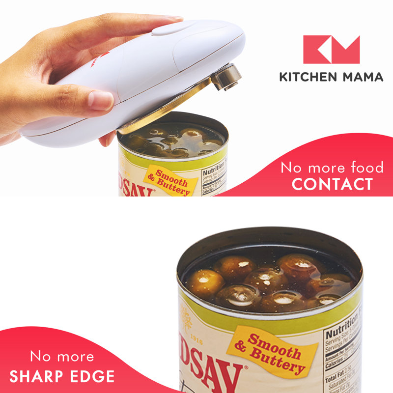 White Battery Operated Hands-Free Electric Can Opener