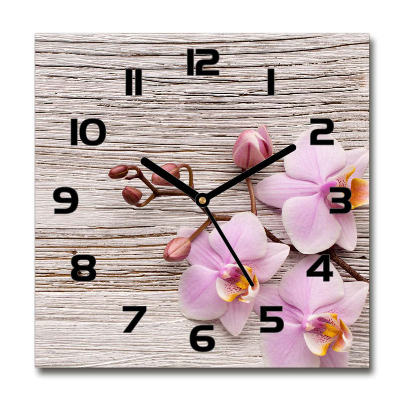 Hermi Glass Wall Clock, Black/Pink/Beige