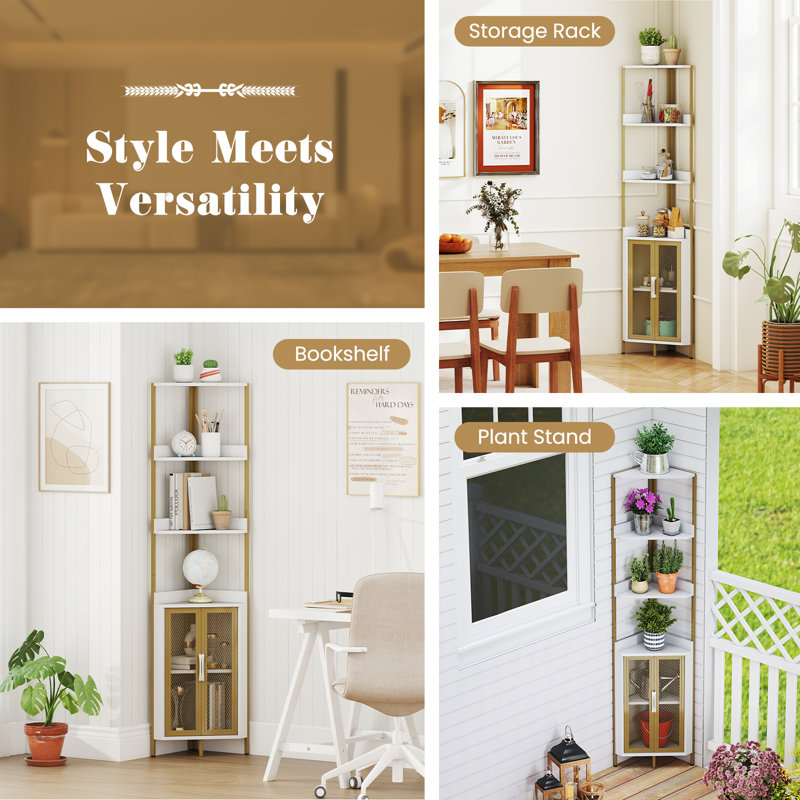 170cm H x 32cm W Metal Corner Bookcase