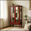 Cabinet lumineux avec tablettes réglables et portes doubles en verre-713574608