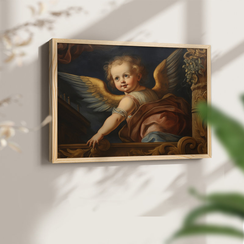 «Angels From Above» - Reproduction encadrée - Restickable, H 16 po x l 20 po, Encadré naturel