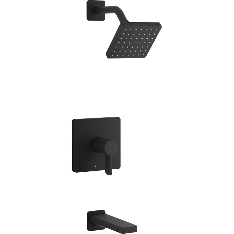 Parallel Pressure Balanced Tub and Shower Faucet, Matte Black