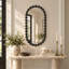 Miroir mural ovale Marlowe en fer doré et perles 18 x 36 po-136062888