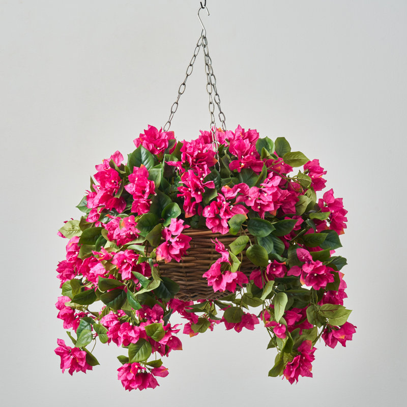 Panier suspendu Cerise Bougainvillea In Rattan