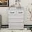 Six Drawer White Side Table