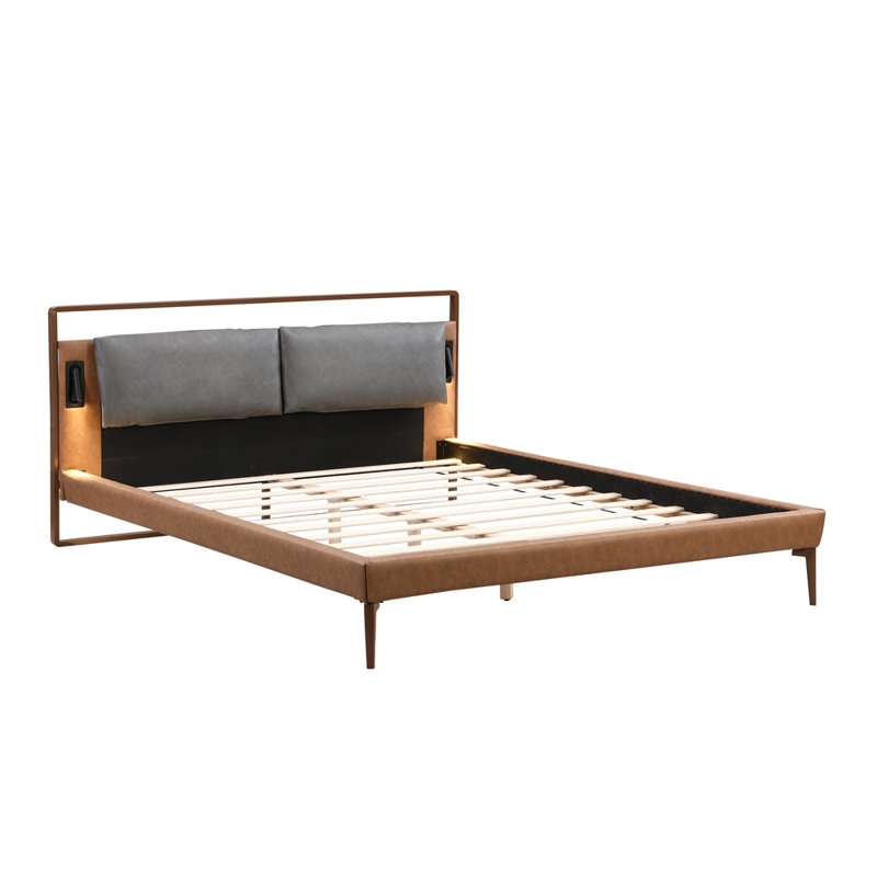 Lit moderne avec 2 lumières de nuit, Grand