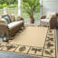 Tapis intérieur / extérieur ivoire / brun Ashmi-357121440