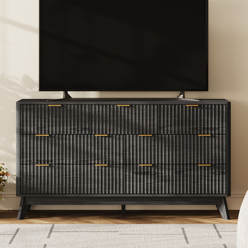 Donati 7-Drawer Dresser, Wood Chest of Drawers, Black