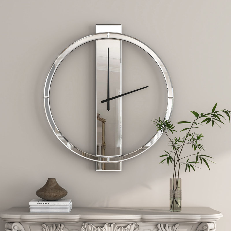 Glass Wall Clock, Silver