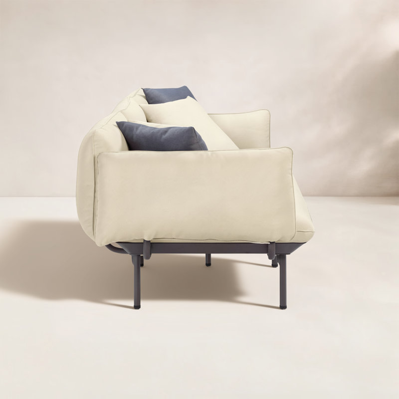Tov Furniture Katti Beige Outdoor Sofa, Beige, Dark Brown