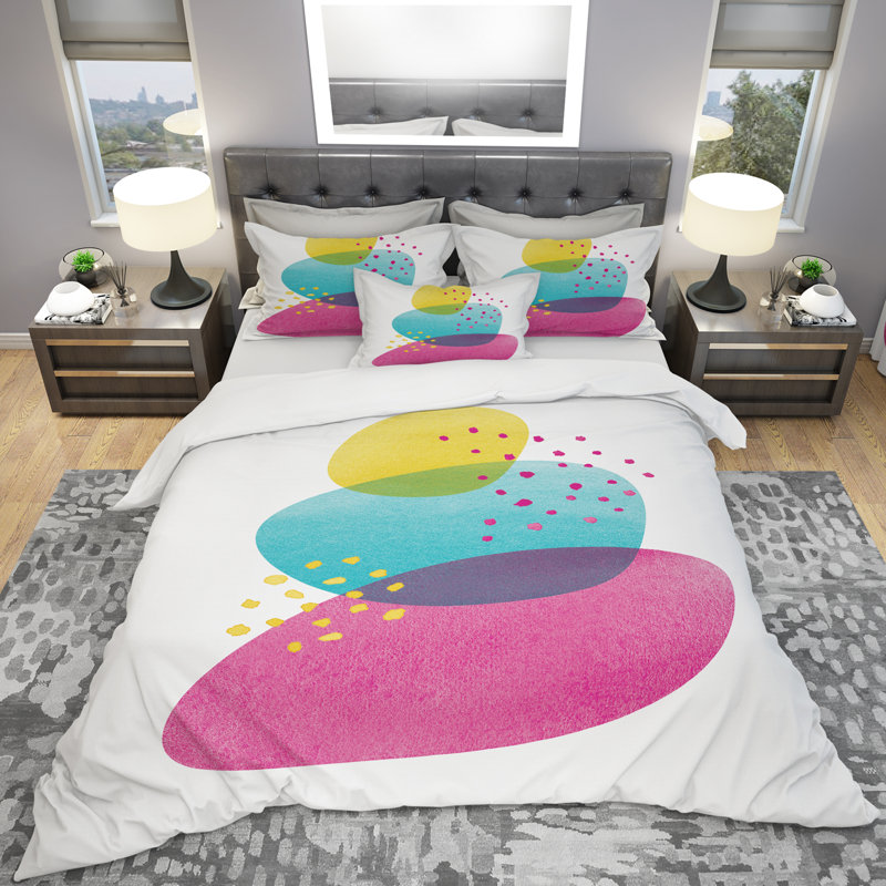 Ensemble de housse de couette à l’équilibre minimal des taches iv, Housse de couette très grand + 2 taies décoratives