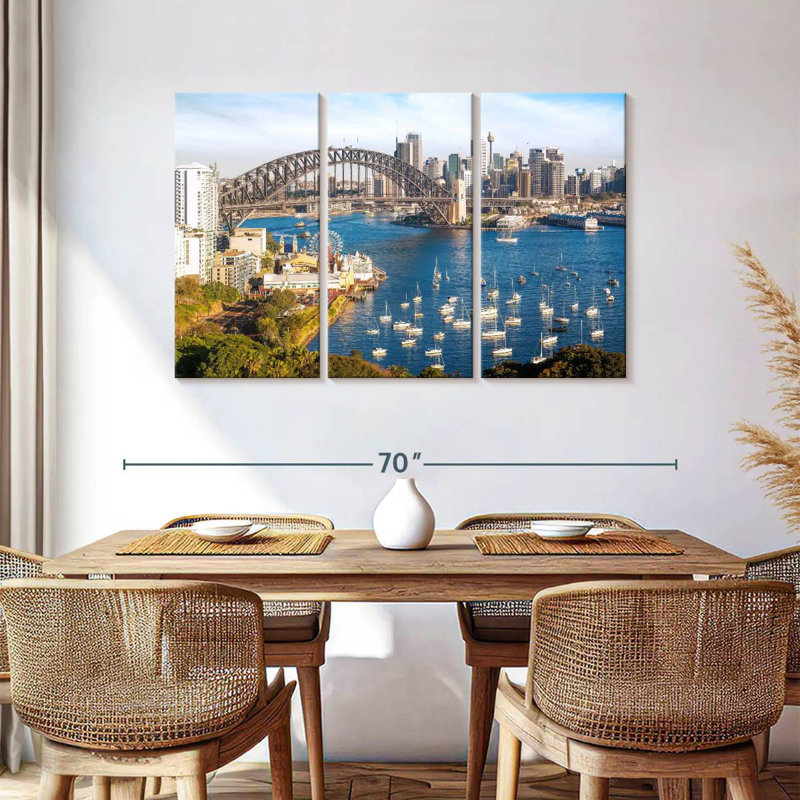 Vue panoramique de Sydney, H 36 po x l 57 po