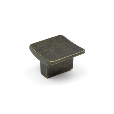 32mm Antique Brass Square Knob