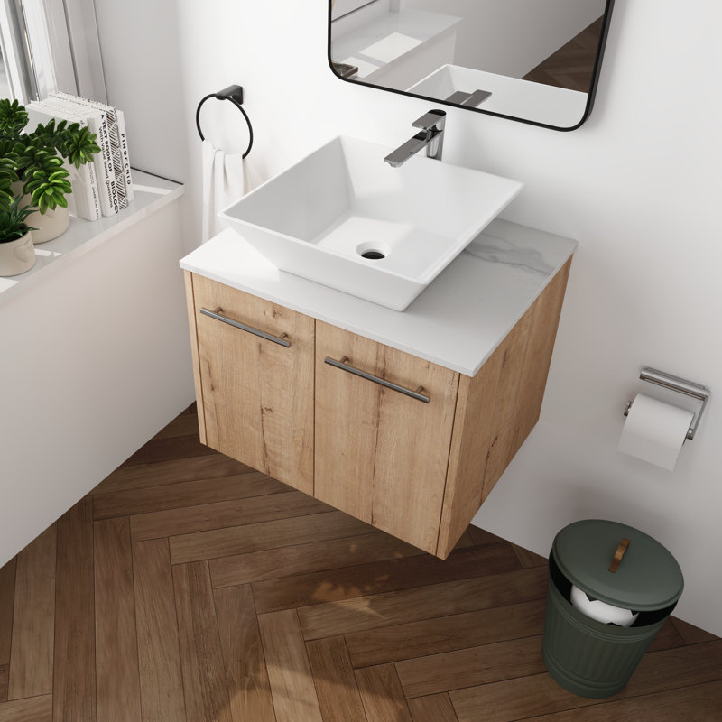 Renelsa 23.64'' Single Bathroom Vanity with Ceramic Top
