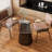  Mekisha Mirrored Glass Dining Table Gray Glass Base