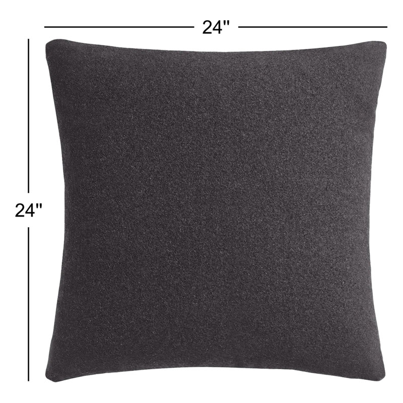 Signal Pillow Cover & Insert, Edwards Charcoal Crossweave, 24" x 24", Square
