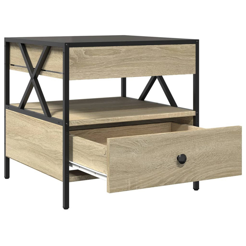 Cvitan Coffee Table with Storage, 51cm H x 50cm L x 50cm W, Sonoma Oak