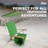  Folding Beach Chair Recliner with Canopy, Green Banana Leaves