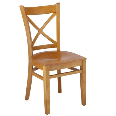 Chaise d'appoint en bois massif à dossier croisé Wanamaker
