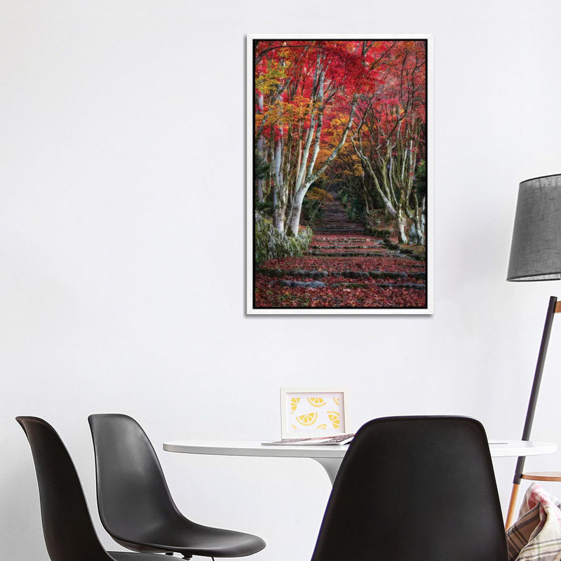 Autumn in Japan XXVIII 1 Piece Wall Art on Canvas, 101.6cm H x 66.04cm W x 3.81cm D, White Framed
