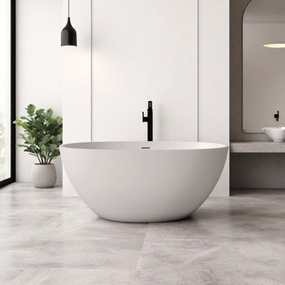 67'' X 31.5'' Freestanding Soaking Solid Surface Stone Resin Bathtub
