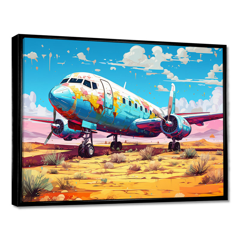 «Blue Sky Nostalgia Floral Mourning», reproduction d'art mural, Toile noire avec cadre flottant, H 30 po x l 40 po