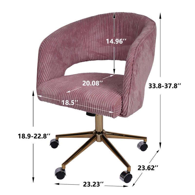 Chaise de bureau Reniel, Rose