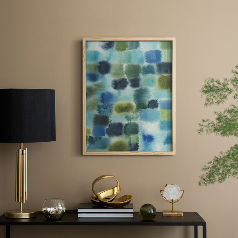 Earthy Plexus II, reproduction encadrée - bois massif, H 11 po x l 9 po