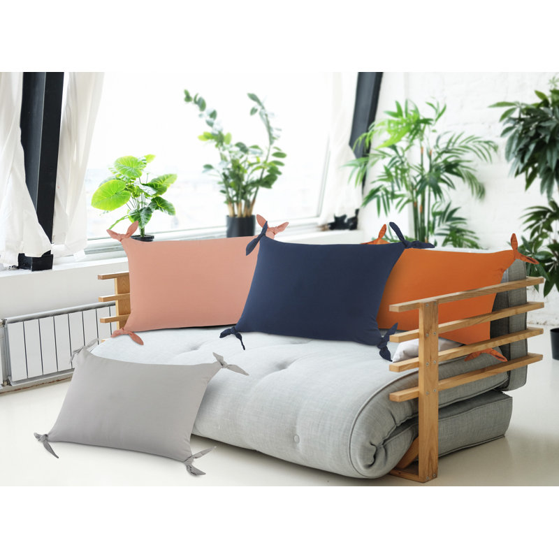 Housse et insert de coussin rectangulaire en coton Amrita, Rosé, Housse de coussin seulement - sans coussin