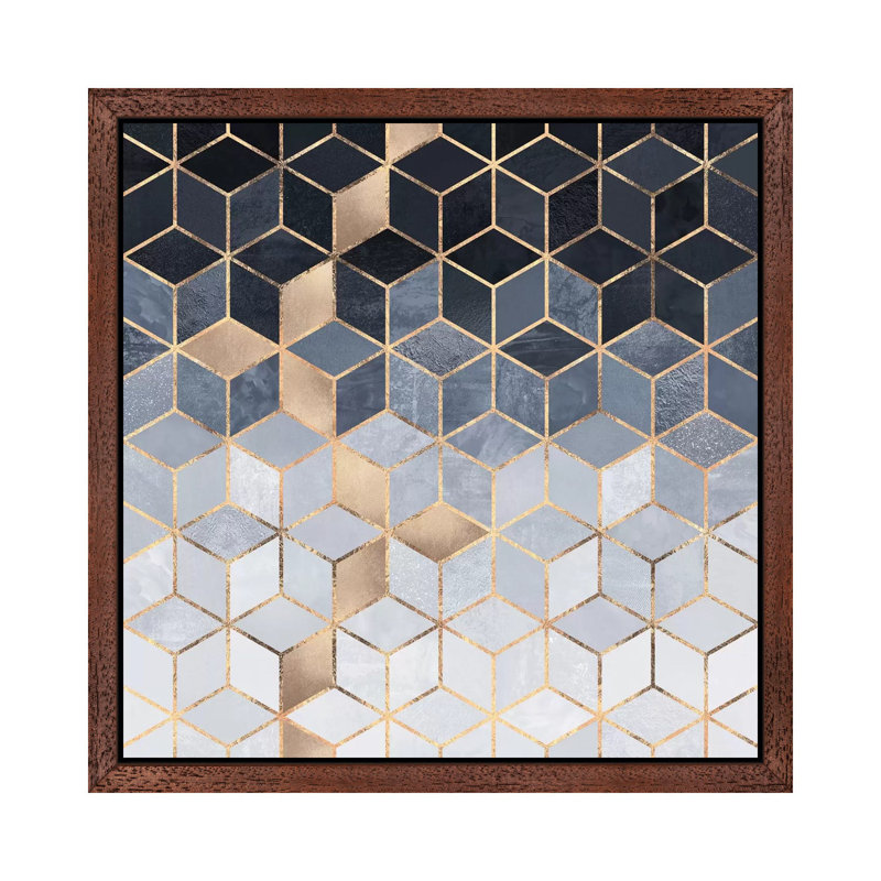 Soft Blue Cubes by Elisabeth Fredriksson - 1 Piece Wall Art on Canvas, 93.98 cm H x 93.98 cm W x 4.445 cm D