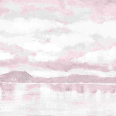 Abstrait paysage mauve et rosé - impression sur toile tendue