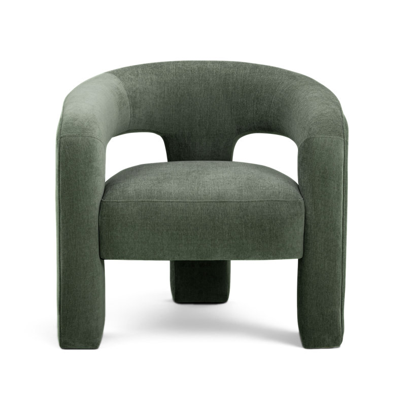 Malone Rust Performance Chenille Accent Chair, Green Chenille