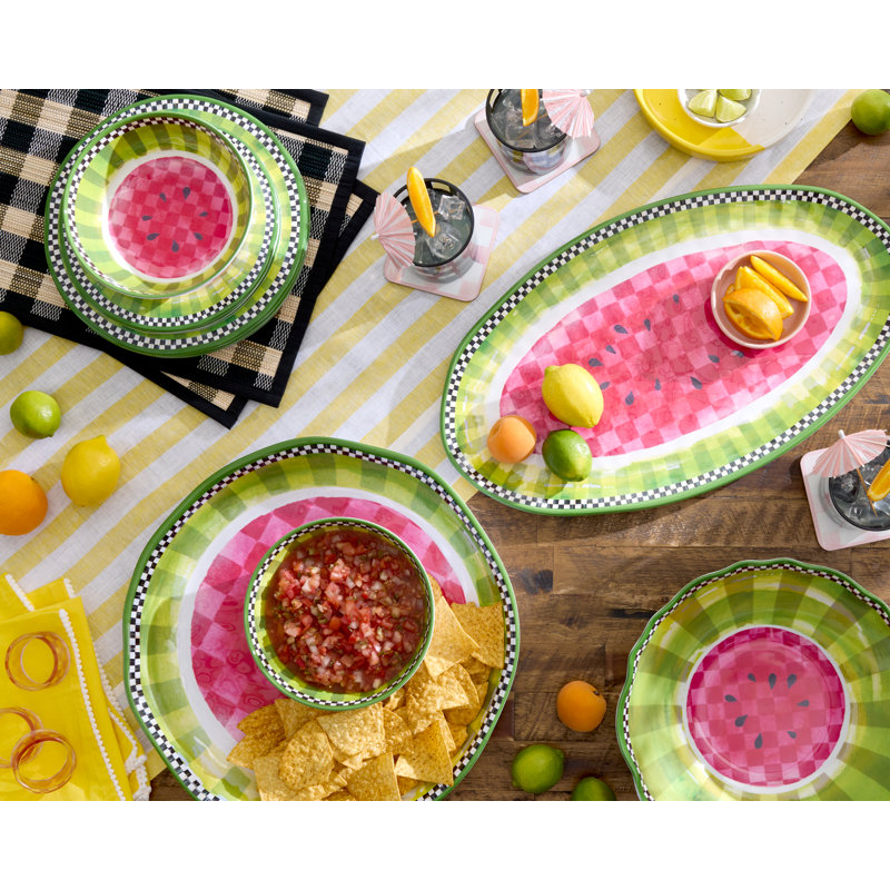 Watermelon Melamine Dinner Plates