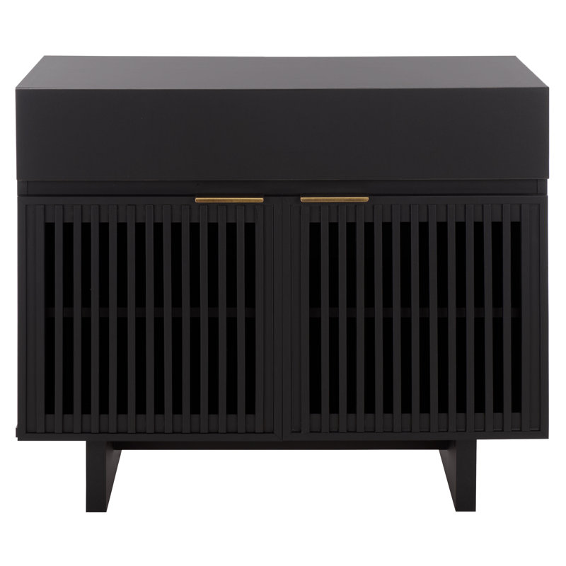 Quaid 1 Drawer 2 Door Nightstand, Black