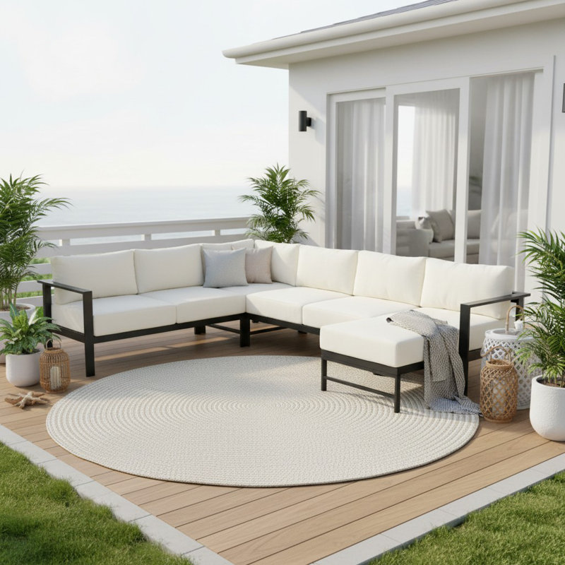 Nandni 6 - Person Patio Conversation Set with Cushions, White