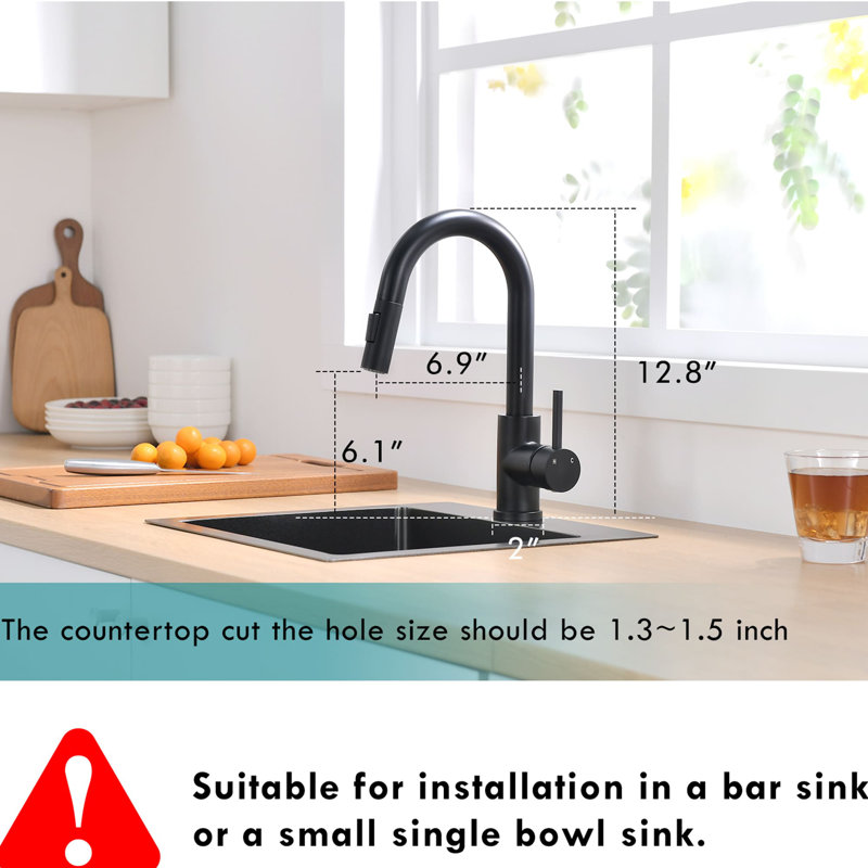 AWZTOO Kitchen Faucet, Matte Black