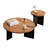 Retro Black Solid Wood Round Coffee Table