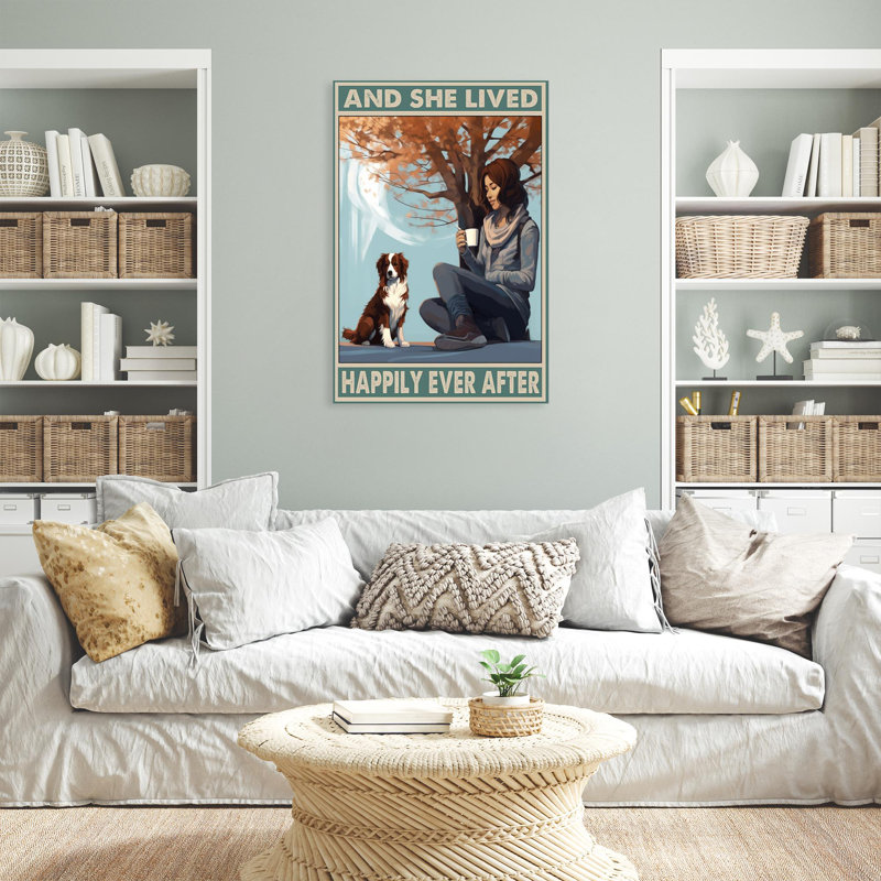 Dog And She Lived Happily Ever After 2 - 1 pièce, H 36 po x l 24 po x P 1,25 po