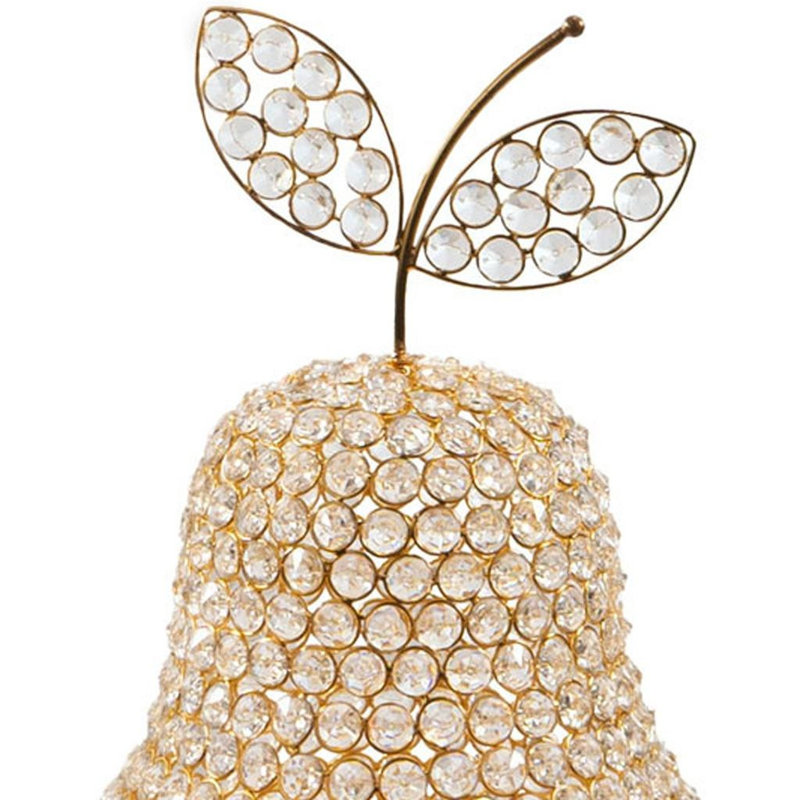 Poire décorative 18 po en aluminium doré et faux cristal