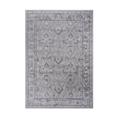 5X7 Ivory/Grey/Oriental Non-Shedding Living Room Bedroom Dining Home Office Stylish And Stain Resistant Area Rug