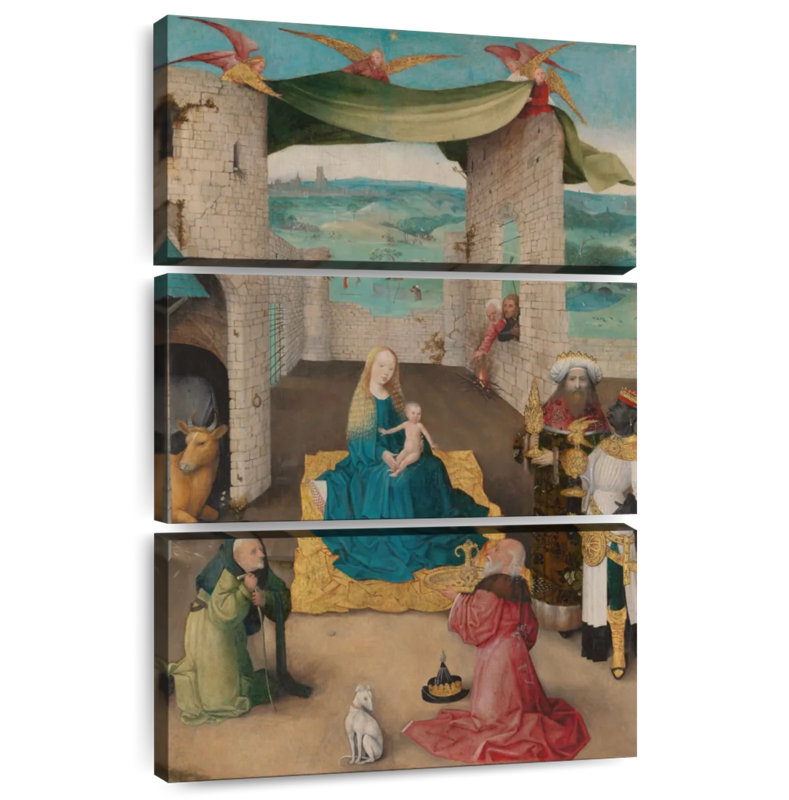 Leisha l'adoration des mages 1475, H 38 po x l 24 po