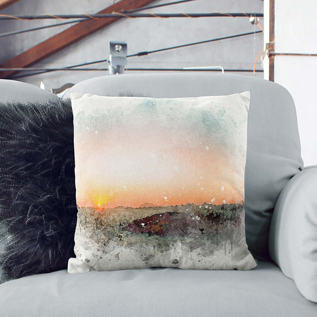 Sunset in Milos Greece Cushion with Filling