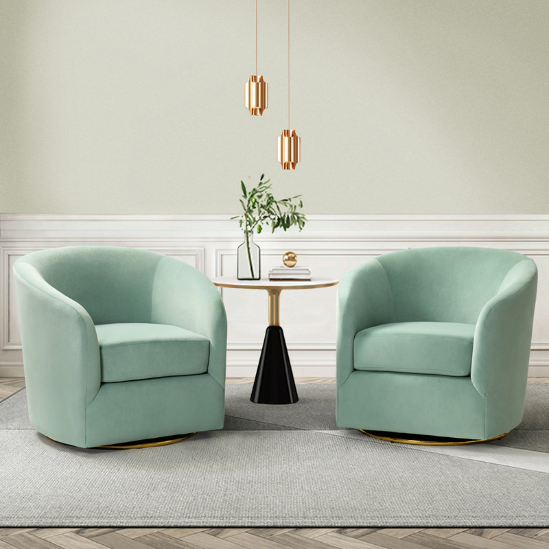 Holden Velvet Swivel Accent Chair, Sage