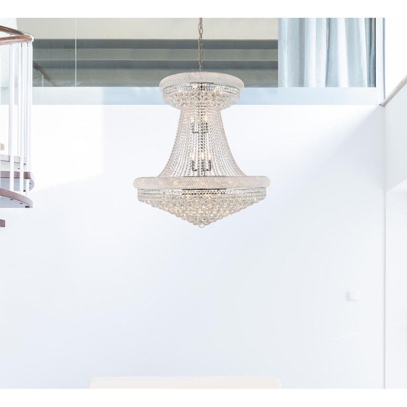 Lustre empire 28 lumières Ston Easton, Chrome, Coupe royale