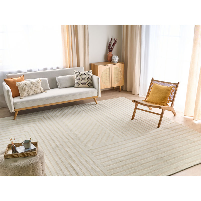 Laureano Rectangle Geometric Wool Area Rug, Rectangle 300 x 400cm