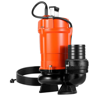 Pompe à ordures submersible de 1 HP, 5000 gallons par heure, pompe à eau de puisard submersible en fonte 120V avec débit de 3 pouces, capacité de levage maximale de 40 pieds, drainer l'eau sale pour les piscines, le jardin, l'étang, le sous-sol et les zones inondées