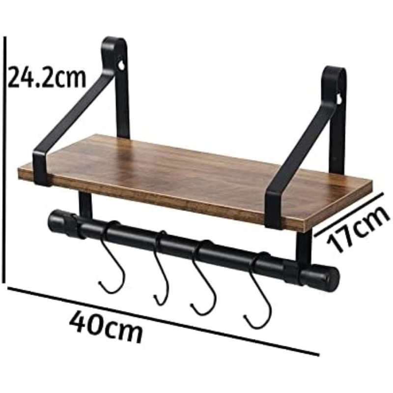 Seamans Bracket Shelf with Towel Bar